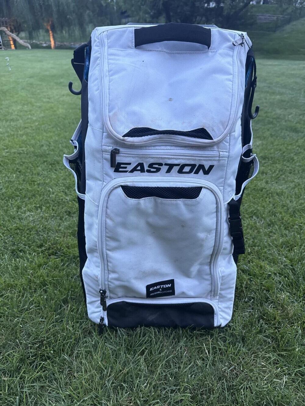 Easton Softball Baseball Catcher's Wheeled Equipment Bag White Jen Schro NICE